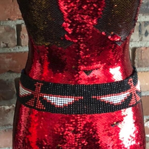 Vintage 80s Hand Beaded Stretch Belt With Wooden Buckle, Wearable Art. - Picture 3 of 4